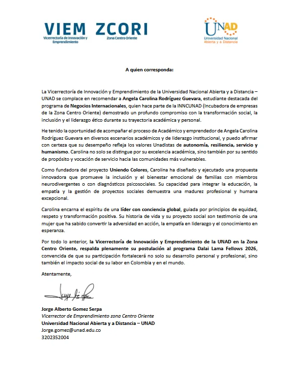 Carta de Recomendación UNAD